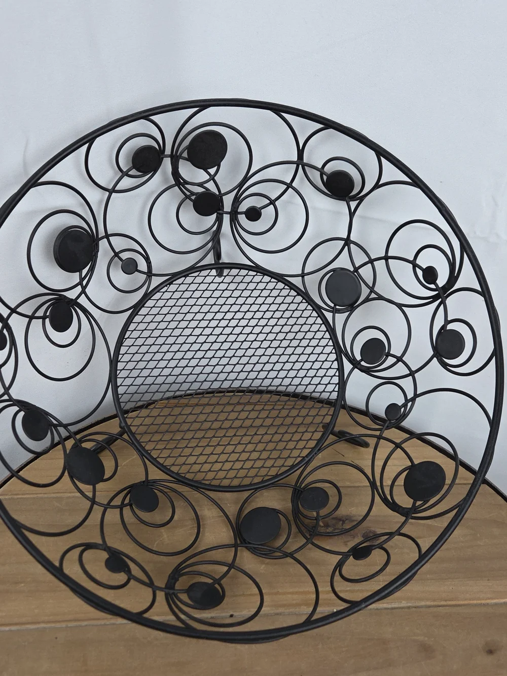 Decorative Metal Wire Fruit Bowl - Black